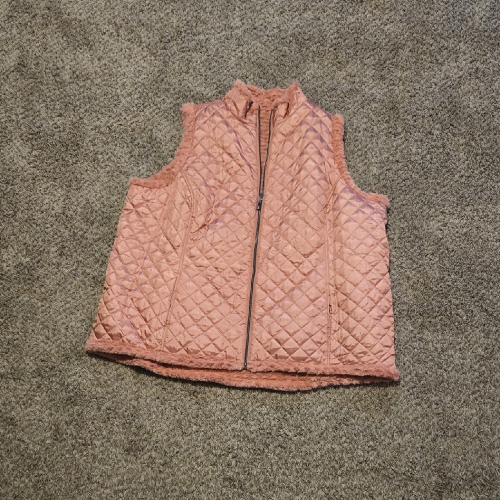 Denim&Co Quilted Vest in Soft Pink